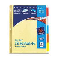 Avery Worksaver Big 5 Tab Insertable Dividers   11109  