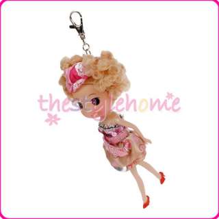 Lovely Doll Toy Figure Watch On Dress Keychain Charm Stocking Children 