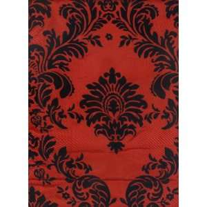    Dior Flocked Damask Red Taffeta Fabric By the Yard 