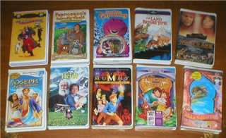 Wholesale Lot 10 Kids VHS Movies in Clamshell Cases ~Madeline, Land 