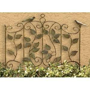 Decorative Bird Metal Fence Border and Trellis (set of 2)  