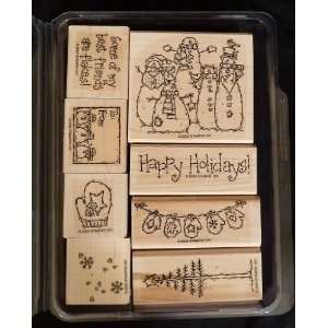   and Snowman Decorative Rubber Stamps Retired 2002 