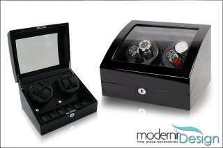 Modernir Design Glossy Black 4 + 6 Auto Watch Winder  