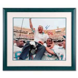 Don Shula Miami Dolphins   Carried Off   Framed Autographed 16x20 