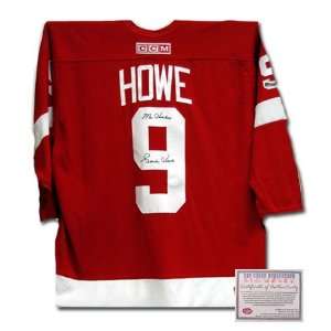 Gordie Howe Detroit Red Wings NHL Hand Signed Authentic Style Away Red 