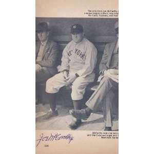 Joe McCarthy Autographed Newspaper Clipping   New York Yankees