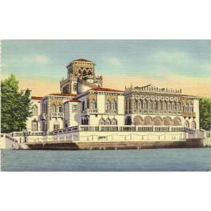 1940s Vintage Postcard   John Ringling Mansion   Sarasota 