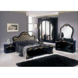  Judy   Italian Classic Black Bedroom Set