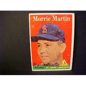 Morrie Martin St. Louis Cardinals #53 1958 Topps Autographed Baseball 