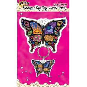 Dan Morris   Celestial Day and Night Butterfly   Metal Keychain and 