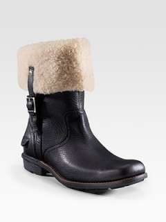 UGG Australia   Cuffed Leather Ankle Boots    