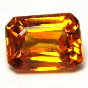   SYNTHETIC ORANGE SAPPHIRE TOP GEMSTONE Facet VVS IF 4 WOMENS JEWELRY