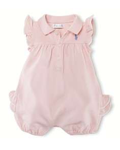Ralph Lauren Childrenswear Infant Girls Mesh Bubble Shortall   Sizes 