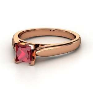  Peyton Ring, Princess Ruby 14K Rose Gold Ring: Jewelry