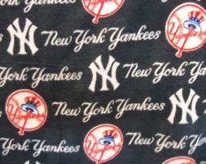 Fleece fabric BTY MLB Licensed NY Yankees baseball  