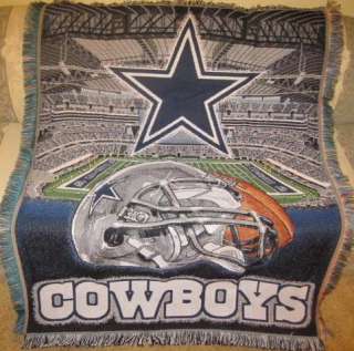   Cowboys Cowboy Stadium Woven Throw Blanket NFL Football Team Gift NIP