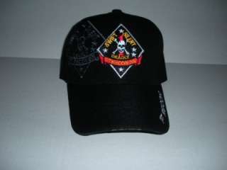 1ST RECON BN SWIFT SILENT DEADLY USMC BLACK CAP/HAT  