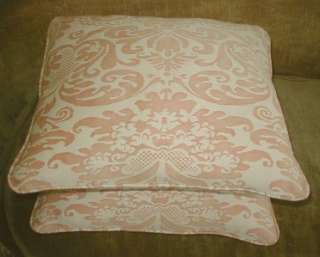 Fortuny Custom Designer Throw Pillows Cotton Fabric Sevigne Set 2 New 