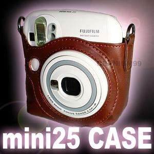 Fuji Fujifilm Instax Mini 25 Film Camera Leather Bag Case with Strap 