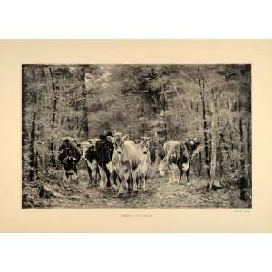  1896 Thomas Allen Woods Cattle Cows Boston Art Museum 