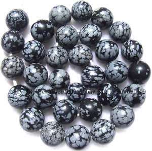 12mm Snowflake Stone Round Gemstone Loose Beads 15  
