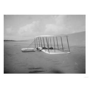 Wilbur Wright in prone position on glider Photograph   Kitty Hawk, NC 