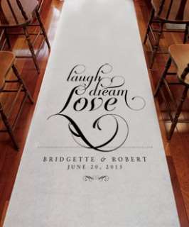   OR Hugs & Kisses Expressions Personalized Wedding Aisle Runner  