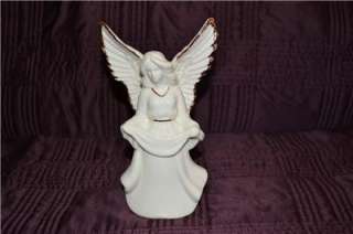   Splendor Porcelain Angel w/Cloth Figurine 24K Gold Trim $20 Value
