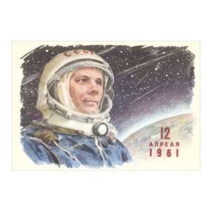 Yuri Gagarin in Cosmonaut Outfit Premium Poster Print, 16x24