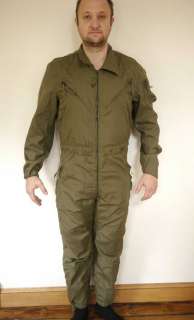 Vintage Army Navy USAF Air Force Green Nylon FLIGHT JUMP SUIT Small 