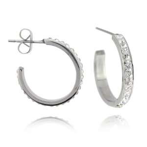   and Crystal Accented Double Sided Small Jasmine Hoop Earrings Jewelry