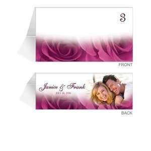  150 Photo Place Cards   Fuschia Sunset Rose Office 