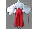 Inuyasha Kikyo Kimono Cosplay Costume Kimono Kendo Pants Red String 