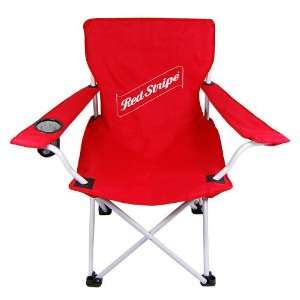   Red Stripe Logo Folding Beach/Camp Chair w/ Bag: Home & Kitchen