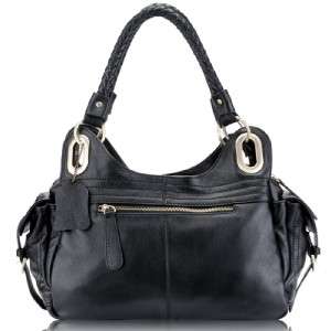 GIADA Italian Leather Handbag~Braided Handles, Cute Tassels, Multi 
