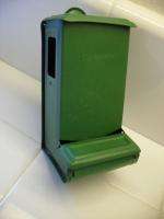   kitchen or Trailer ? Tin Metal MATCH BOX Holder Safe GREEN  