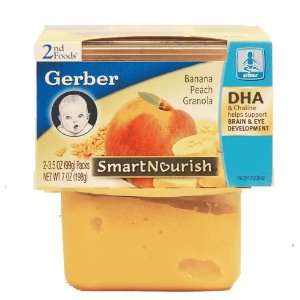Gerber 2nd Foods Baby Foods Smart Nourish Dha Banana Peach Granola 3.5 
