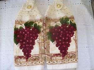 HANGING KITCHEN TOWELS+NEW+GRAPE+GREAT GIFT+++++  