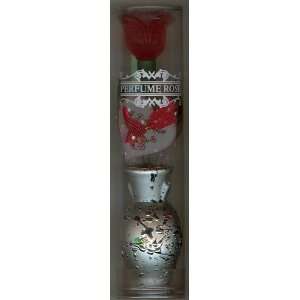  Perfume Filled Glass Rose with Vase 