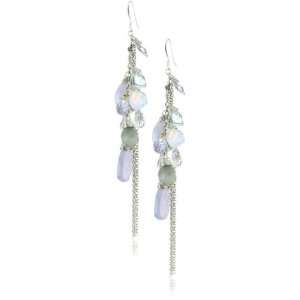    Susan Hanover Earthly Blue Stones Chain Tassel Earrings Jewelry