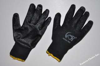40) Premium Cotton Black Latex Palm Work Gloves Large  