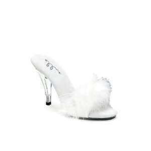 Ellie shoes, sasha 4 marabou pump white nine