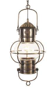 Nautical Ship Globe Lantern Brass Hanging Light Fixture  