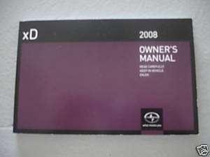 2008 Scion xD Owners Manual Guide Books Literature  