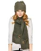    MICHAEL Michael Kors Fishermans Knit Hat and Scarf 