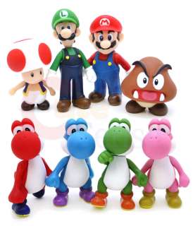 Super Mario Luigi Yoshi Goomba Toad Figure 1