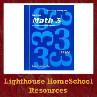Saxon Math 3 Workbook Set/Fact Cards PLUS Meeting Book 9780939798834 