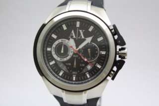 New Armani Exchange Men Chronograph Date Rubber Band Watch AX1042 