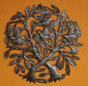 Metal Wall Art Sculpture Nature Birds Tree Handmade New  