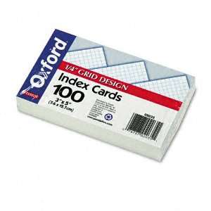 Oxford Products   Oxford   Grid Index Cards, 3 x 5, White 